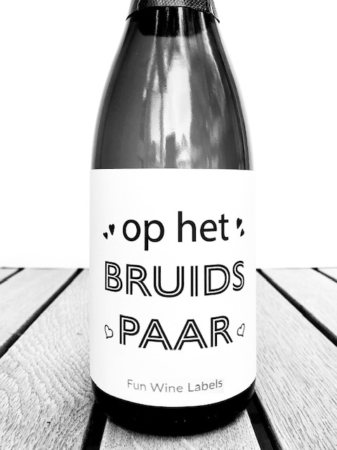 wijnetiket bruiloft bubbels