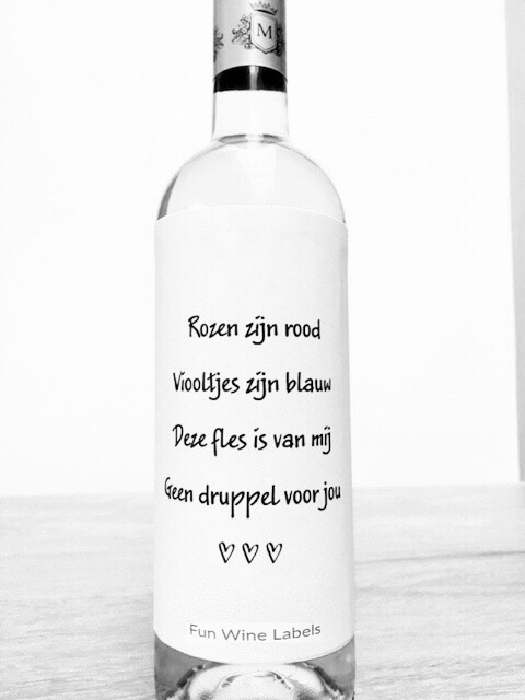 wijnetiket rozen rood