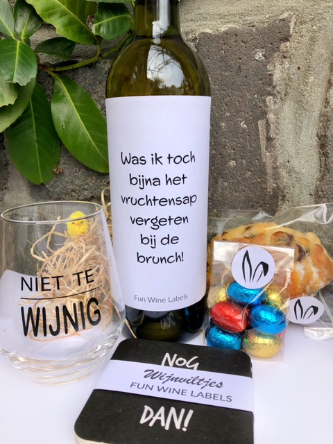 paas pakket cheers met etiket brunch wijn