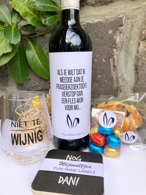 paas pakket cheers met etiket paas wijn