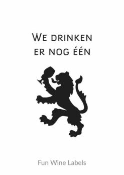 design wijnetiket drinken leeuw