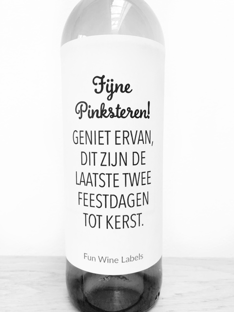 Wijnetiket Pinksteren Geniet