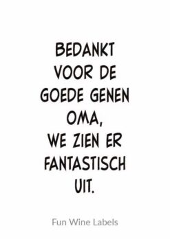 design wijnetiket oma genen