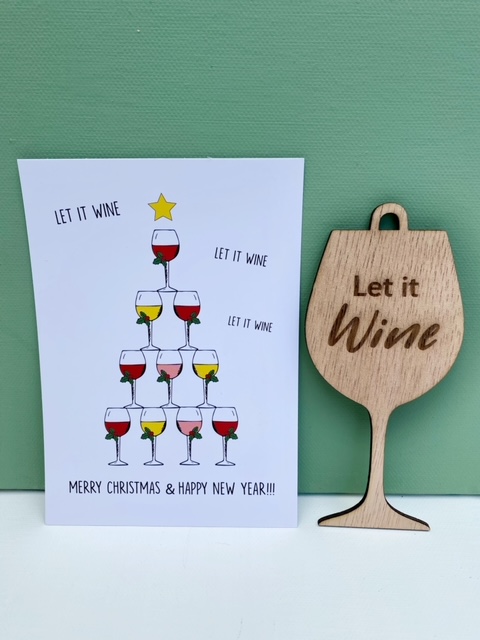 kerstboom hanger wijnglas, hang humor in je kerstboom!