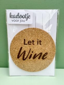 set onderzetters van kurk met leuke kerst quote