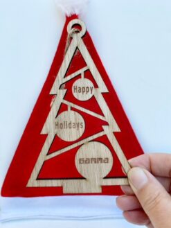kerstboom hanger voor in de kerstboom met eigen logo erop in laser gravure