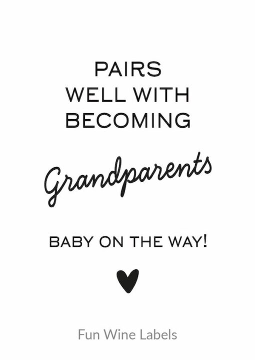 wijnetiket becoming grandparents voor op een fles wijn, laat je (schoon)ouders weten dat je zwanger bent