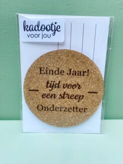 set onderzetters nieuw jaar van duurzaam kurk