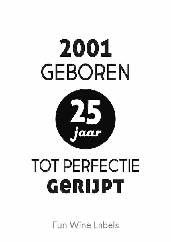 Verjaardag etiket jaartal voor een gepersonaliseerd verjaardagscadeau