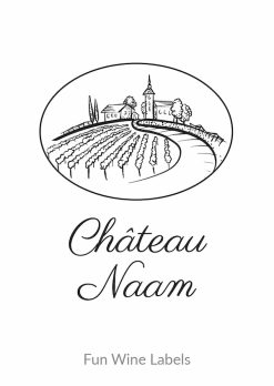 Naam etiket Chateau, gepersonaliseerd kado met eigen naam voor wijnliefhebbers