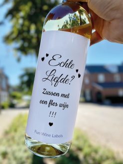 Echte Liefde Etiket aangepast met tekst van wie het is