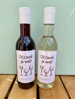 Mini flesjes wijn met hilarisch Drankjewel wijn quote